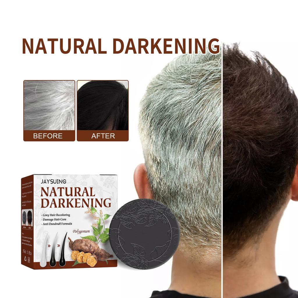 💥2023 New Hair Darkening Shampoo Soap - Hair Turns Black - Prevent Hair Loss - Nourishes Hair Growth